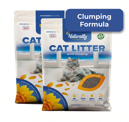 CAT LITTER Natural Clumping 11 lb Pack of 2