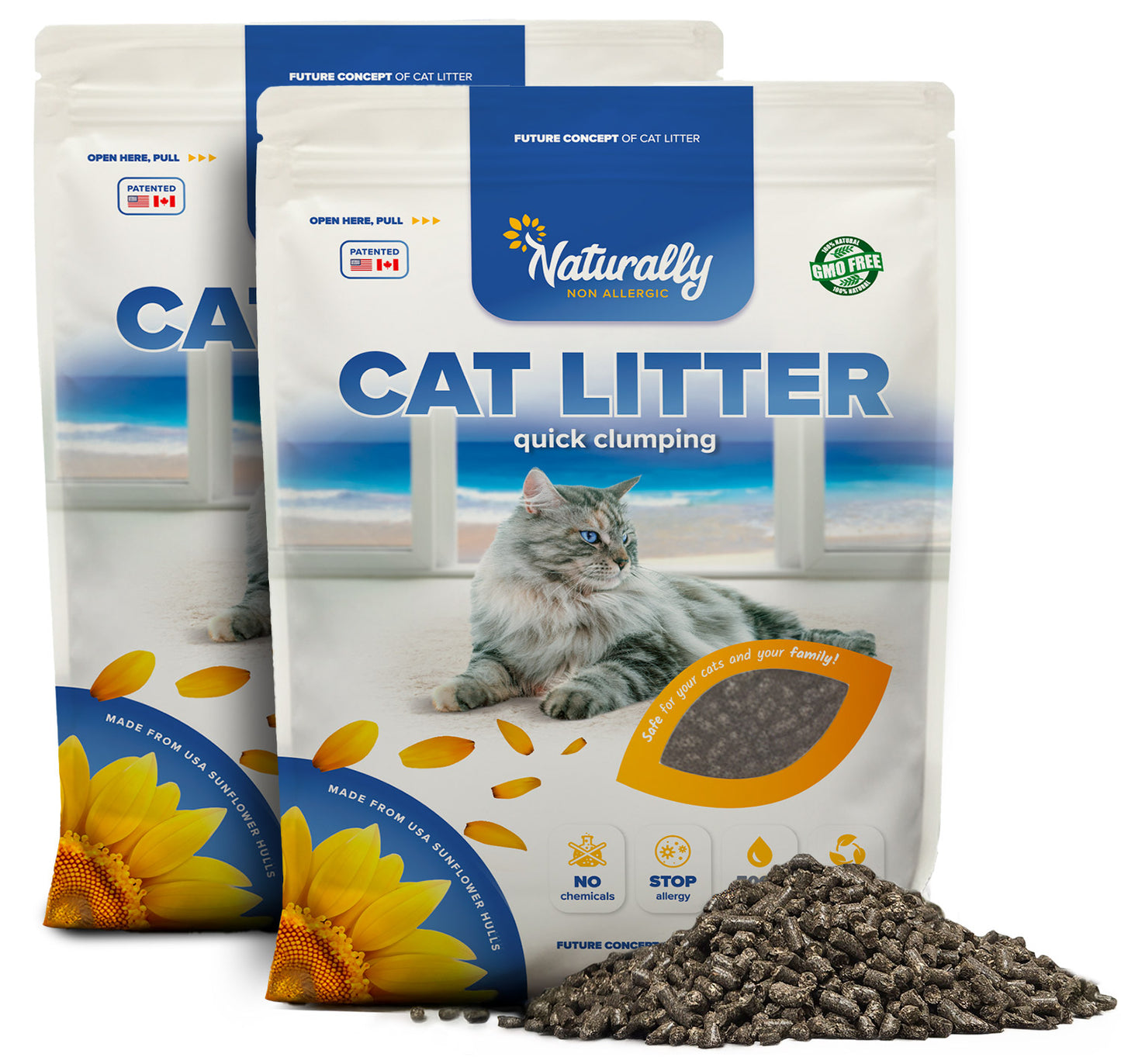 CAT LITTER Quick Clumping 11 lb Pack of 2